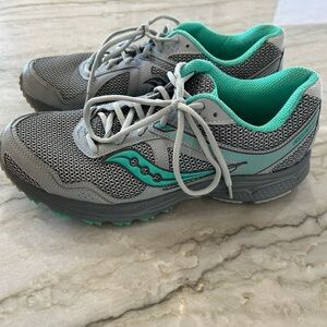 Saucony Sneakers 12 Gray Green‎ Cohesion 10 Running Gym Sports Shoes Women’s